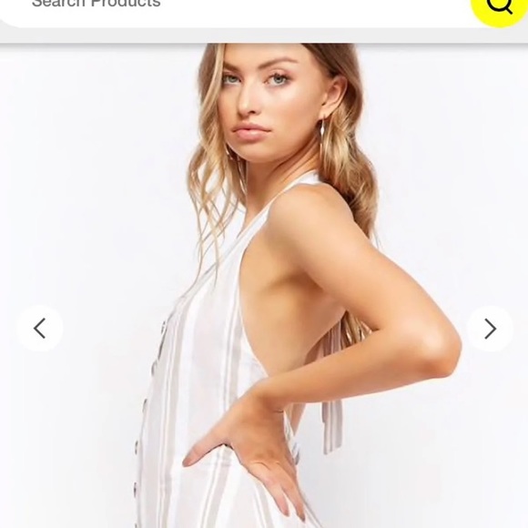 Halter Button Romper - Picture 2 of 7